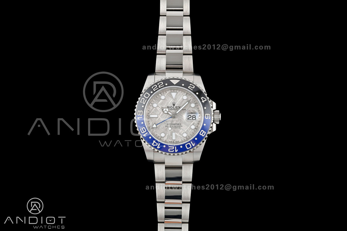 GMT-Master II Blaken Blue Ceramic ARF 1:1 Batman Best Edition Meteorite Dial On Oyster Bracelet DD3285